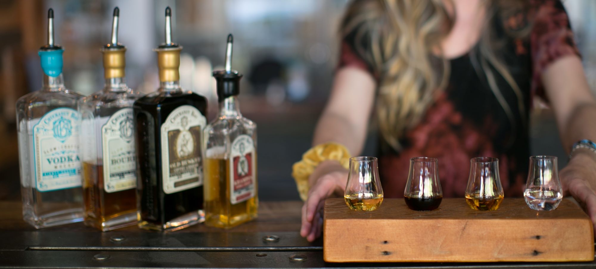 Enjoy a flight at Chuckanut Bay Distillery