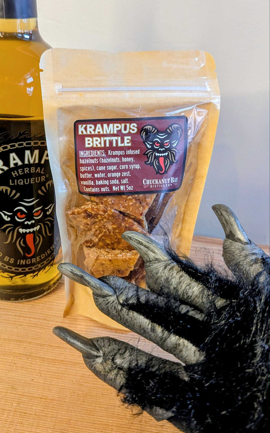 Krampus brittle made from infused roasted hazelnuts