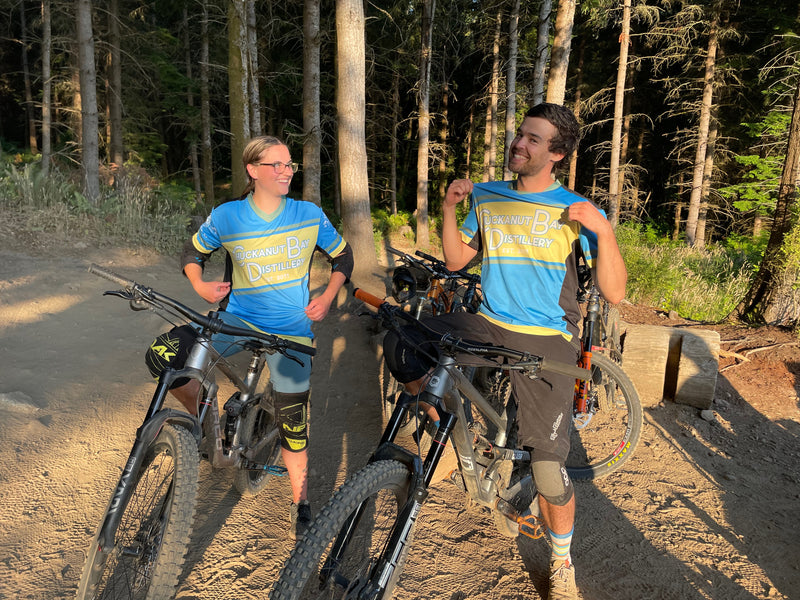 Chuckanut Bay Distillery Mountain Biking Jersey Lifestyle