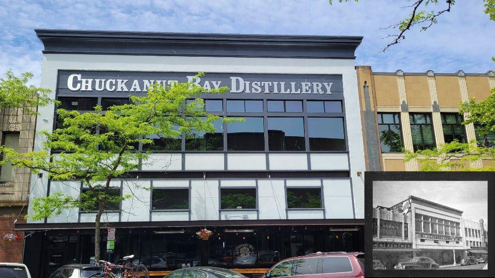The Chuckanut Bay Distillery building on Cornwall Ave
